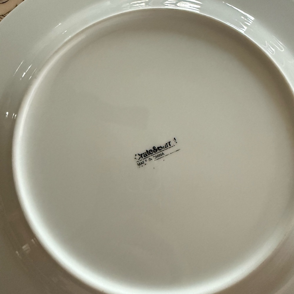 Crate & Barrel White Porcelain Dinner Plates x2 - Picture 3 of 7